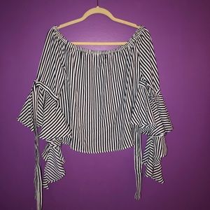 Off the Shoulder Pin Striped Top
